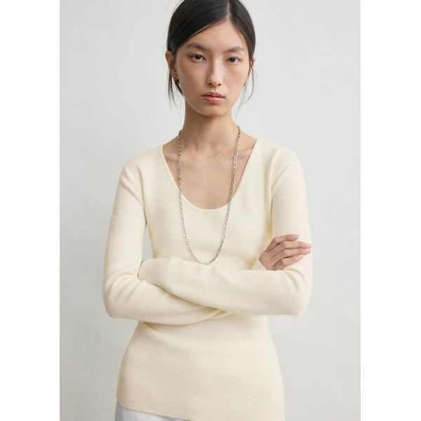 Merino knit top ecru - Image 5