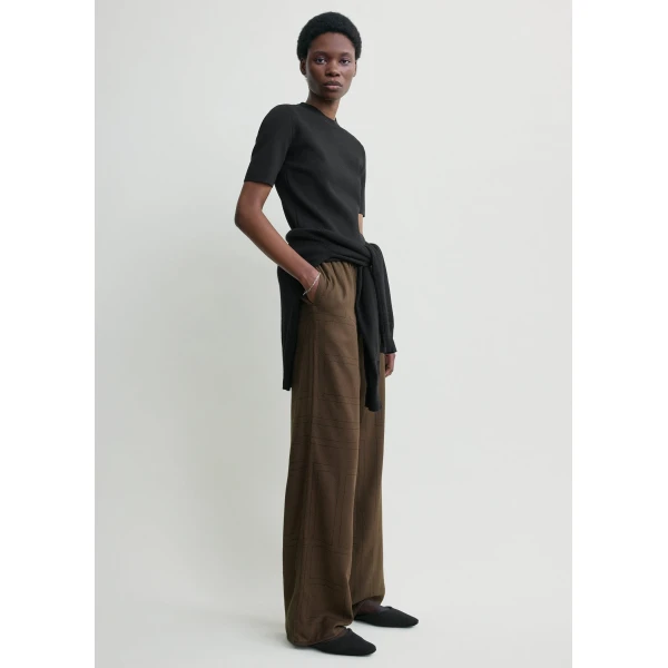 Monogram flannel pj bottoms dark brown - Image 3