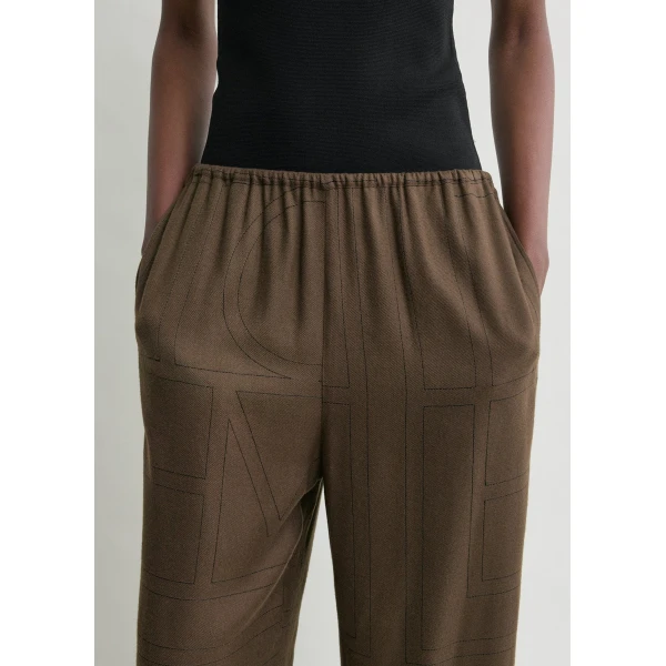 Monogram flannel pj bottoms dark brown - Image 5