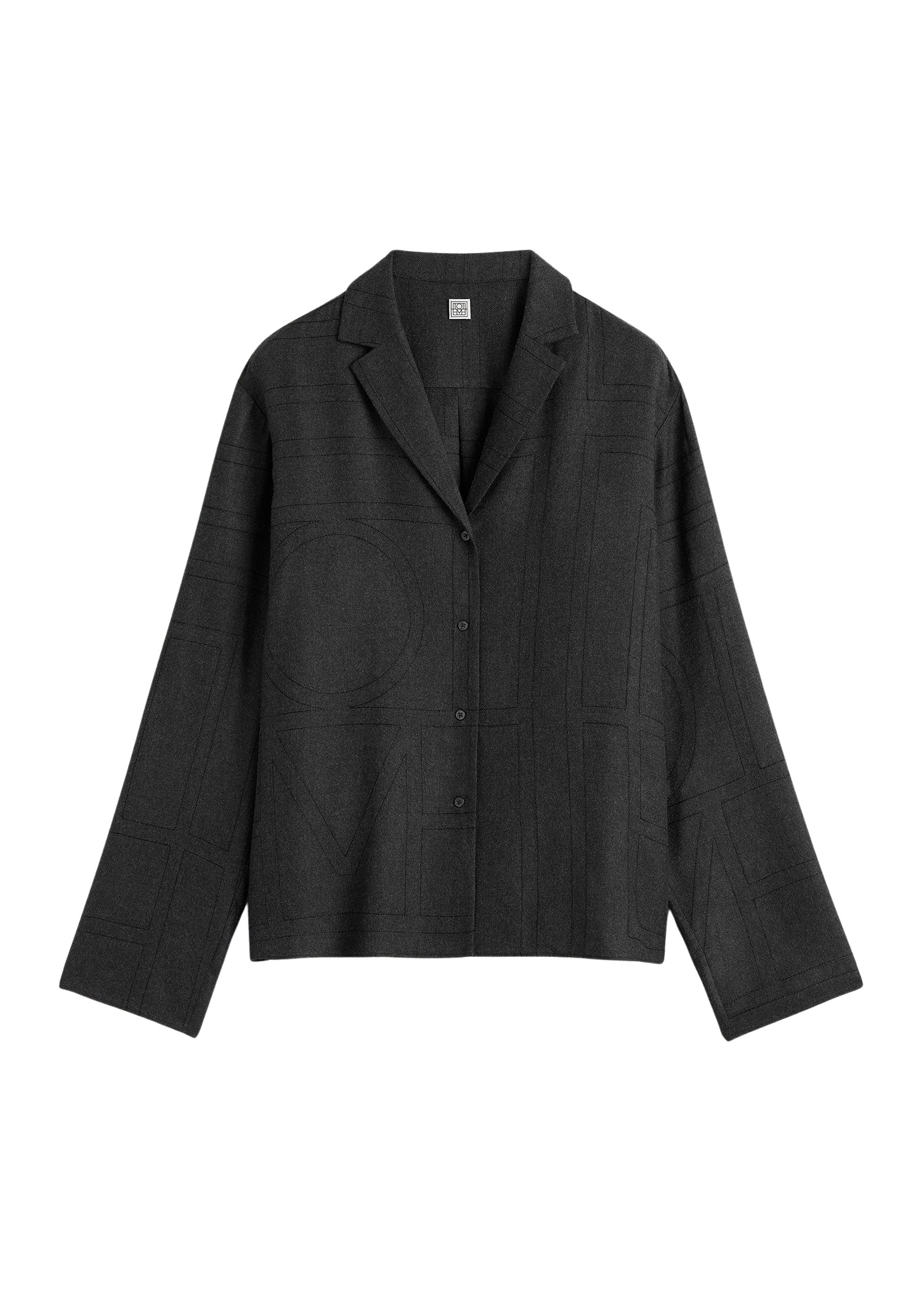 Toteme-Monogram-flannel-pj-top-charcoal45420_nobg Toteme Tops with minimalist design at Luxury Shoes