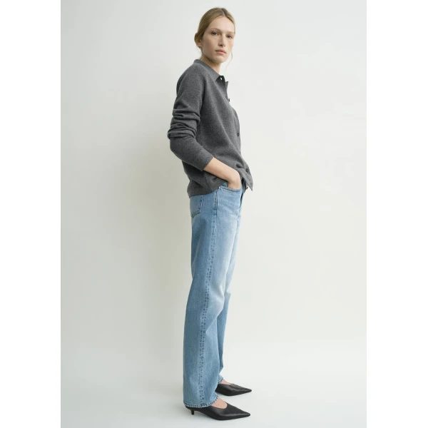 Raglan-sleeve cashmere cardigan dark grey - Image 3