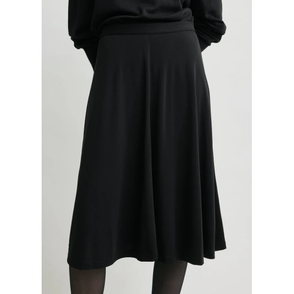 Short fluid jersey skirt black - Image 5
