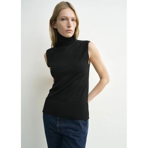 Sleeveless fine turtleneck black - Image 5