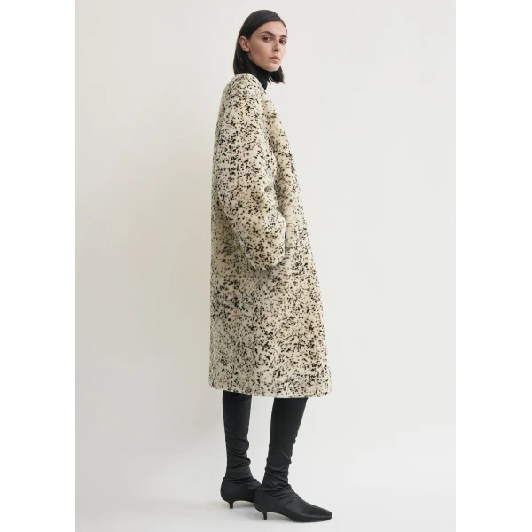 Stracciatella shearling coat black/white - Image 3