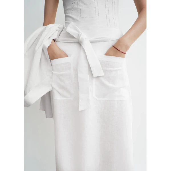 Tie-waist skirt white - Image 5