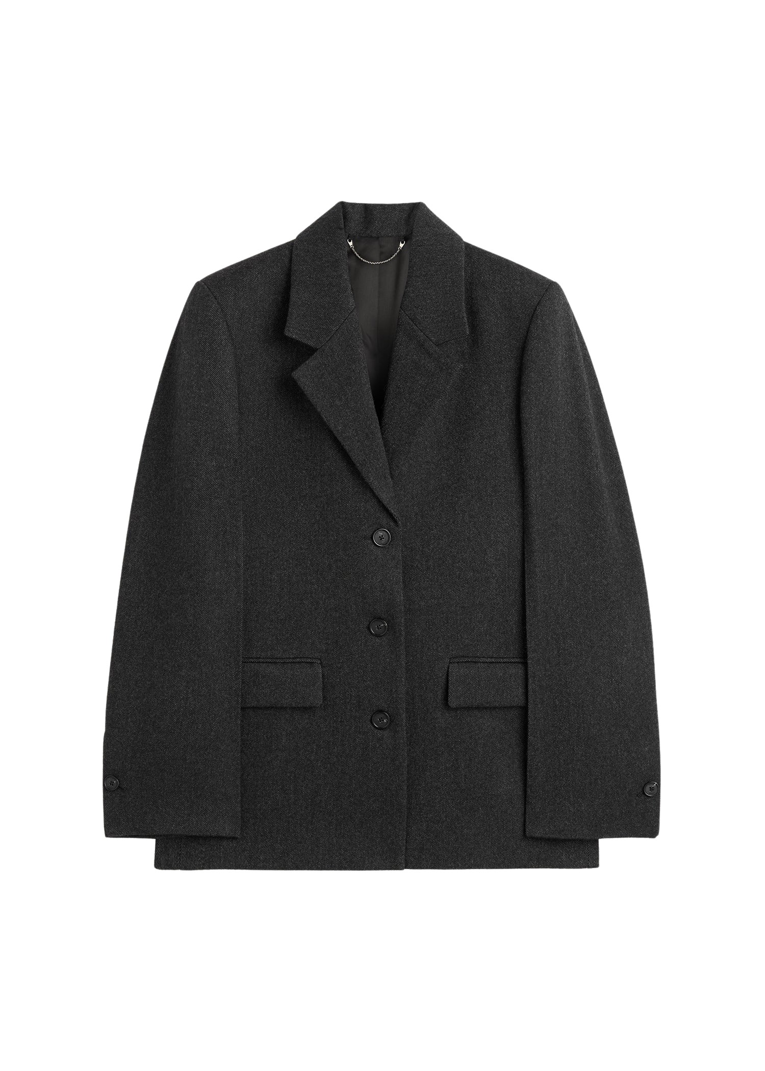 Toteme-Twill-suit-jacket-charcoal45854_nobg Toteme Jackets with minimalist design at Luxury Shoes