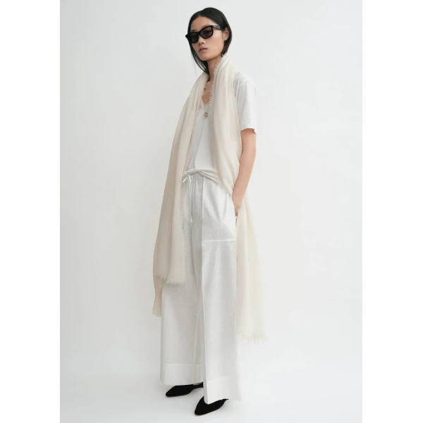 Wide summer trousers white - Image 3