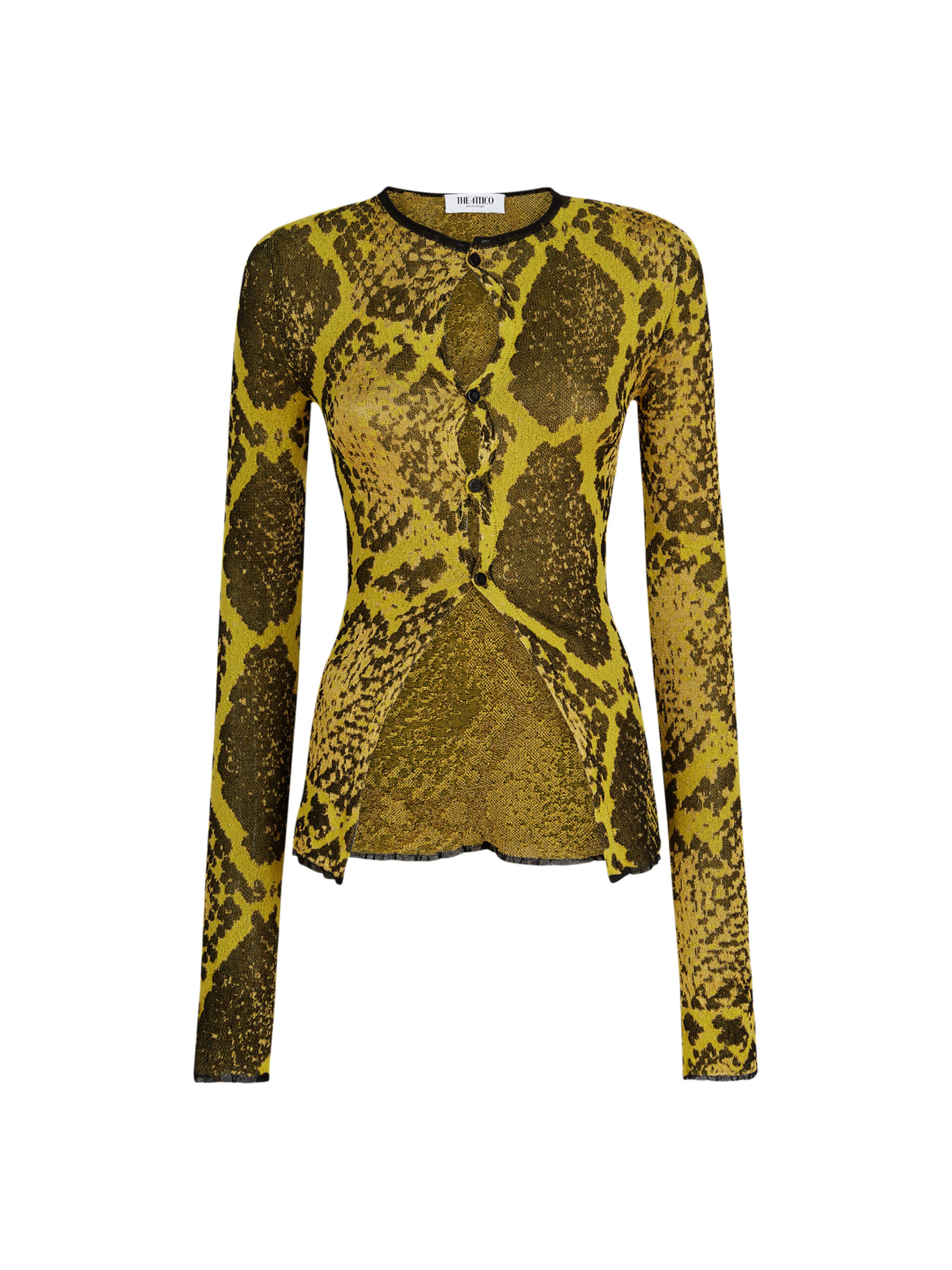 The Attico Yellow And Black Cardigan - The Attico Knitwear - Designed by Gilda Ambrosio & Giorgia Tordini - Shop at Luxury Shoes The Attico Yellow And Black Cardigan - The Attico Knitwear - Designed by Gilda Ambrosio & Giorgia Tordini - Shop at Luxury Shoes
