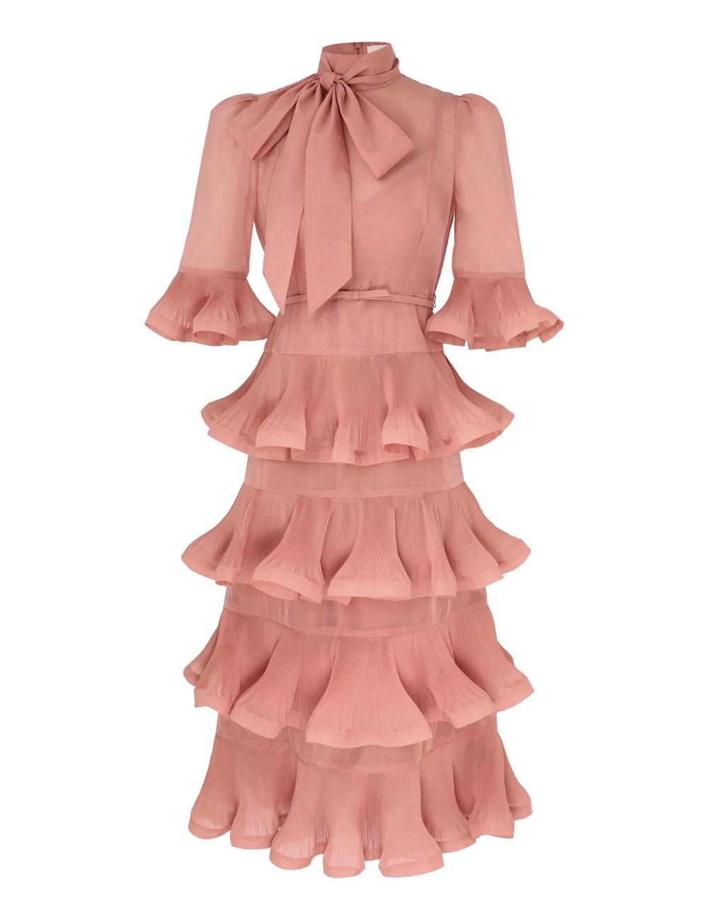 Zimmermann Pleated Sleeved Midi Dress | Ready to Wear 2025 Collection Luxury Shoes Elevate your elegance in this Zimmermann Dresses from the 2025 resort wear edit