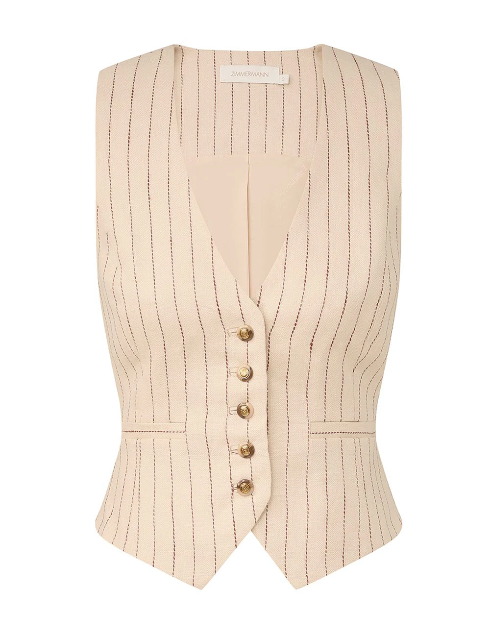 Zimmermann Rebellion Pinstripe Waistcoat | Ready to Wear 2025 Collection Luxury Shoes Elevate your elegance in this Zimmermann Tops from the 2025 resort wear edit