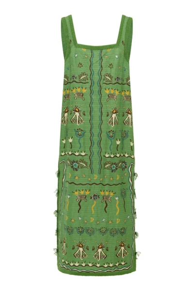 Alemais Sun Dancer Midi Dress Sustainable Dresses with Alemais print -  Luxury Handbags Australian Designer