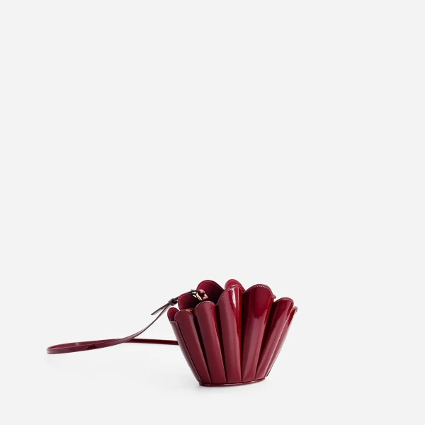 Mlouye Micro Seashell - Patent Bordeaux Bag a Architectural Leather Handbag in Red at  Luxury Handbags Luxury