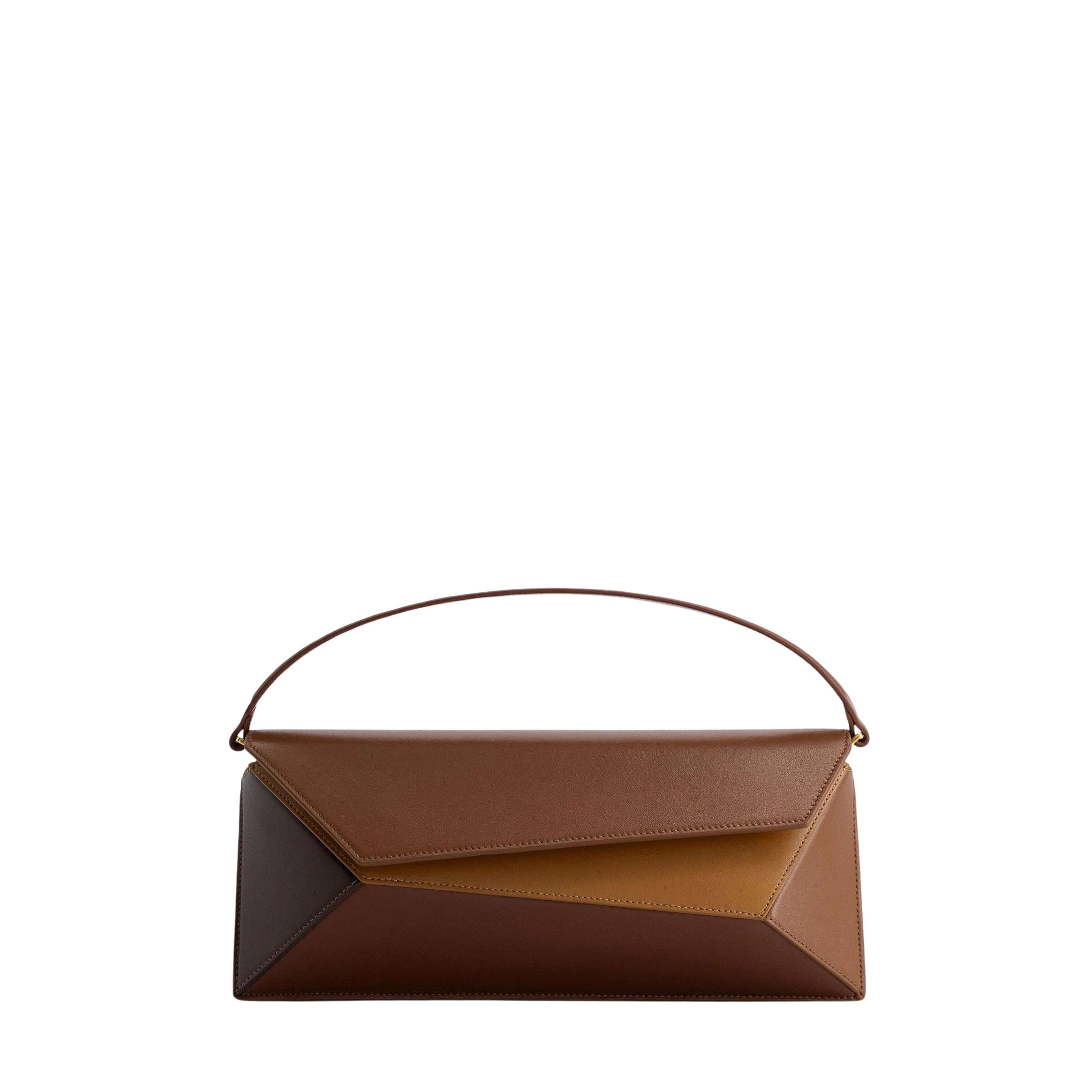 mlouye-Naomi-Baguette-Praline-Bags54478_nobg Mlouye Naomi Baguette - Praline Bag a Architectural Leather Handbag in Brown at Luxury Handbags Luxury