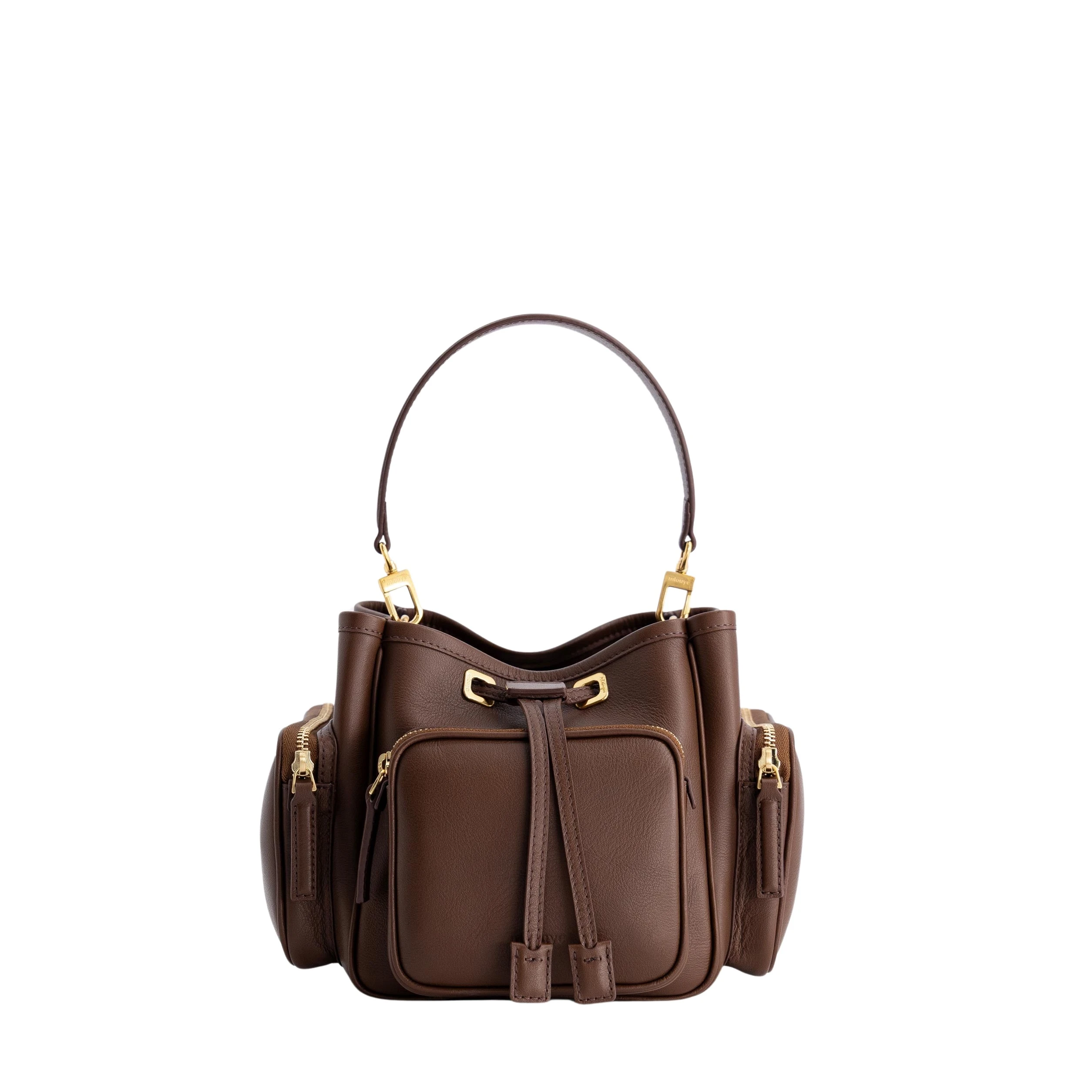 mlouye-Quad-Espresso-Bags15492_nobg Mlouye Quad - Espresso Bag a Architectural Leather Handbag in Brown at Luxury Handbags Luxury