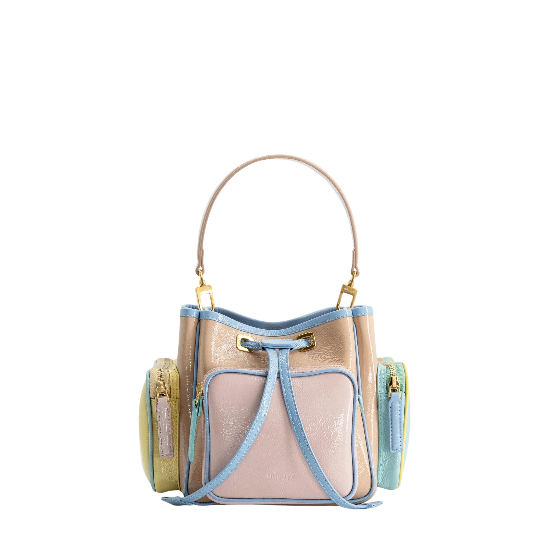 mlouye-Quad-Mermaid-Multicolor-Bags69589_nobg Mlouye Quad - Mermaid Multicolor Bag a Architectural Leather Handbag in Multicolour at Luxury Handbags Luxury