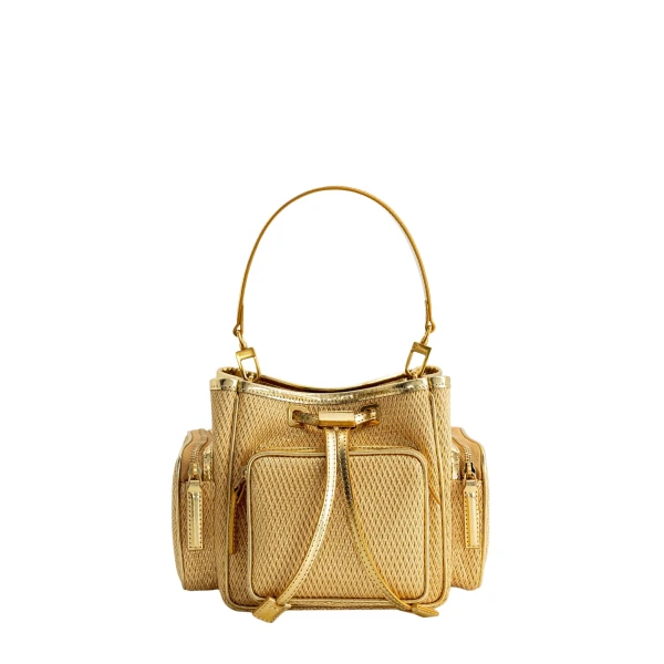 Mlouye Quad - Metallic Gold Bag a Architectural Leather Handbag in Gold at  Luxury Handbags Luxury