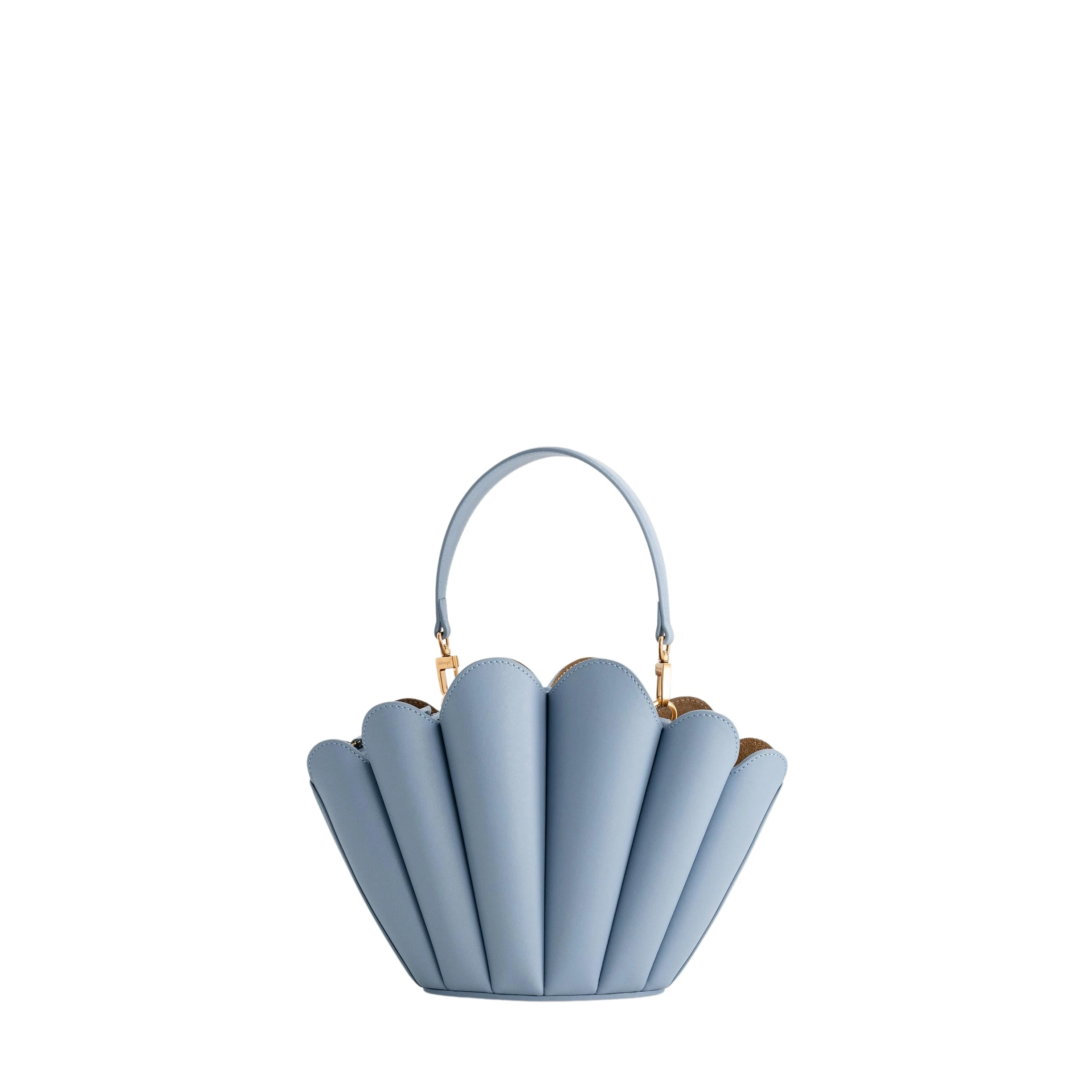 mlouye-Seashell-Crossbody-Arctic-Bags45562_nobg Mlouye Seashell Crossbody - Arctic Bag a Architectural Leather Handbag in Blue at Luxury Handbags Luxury