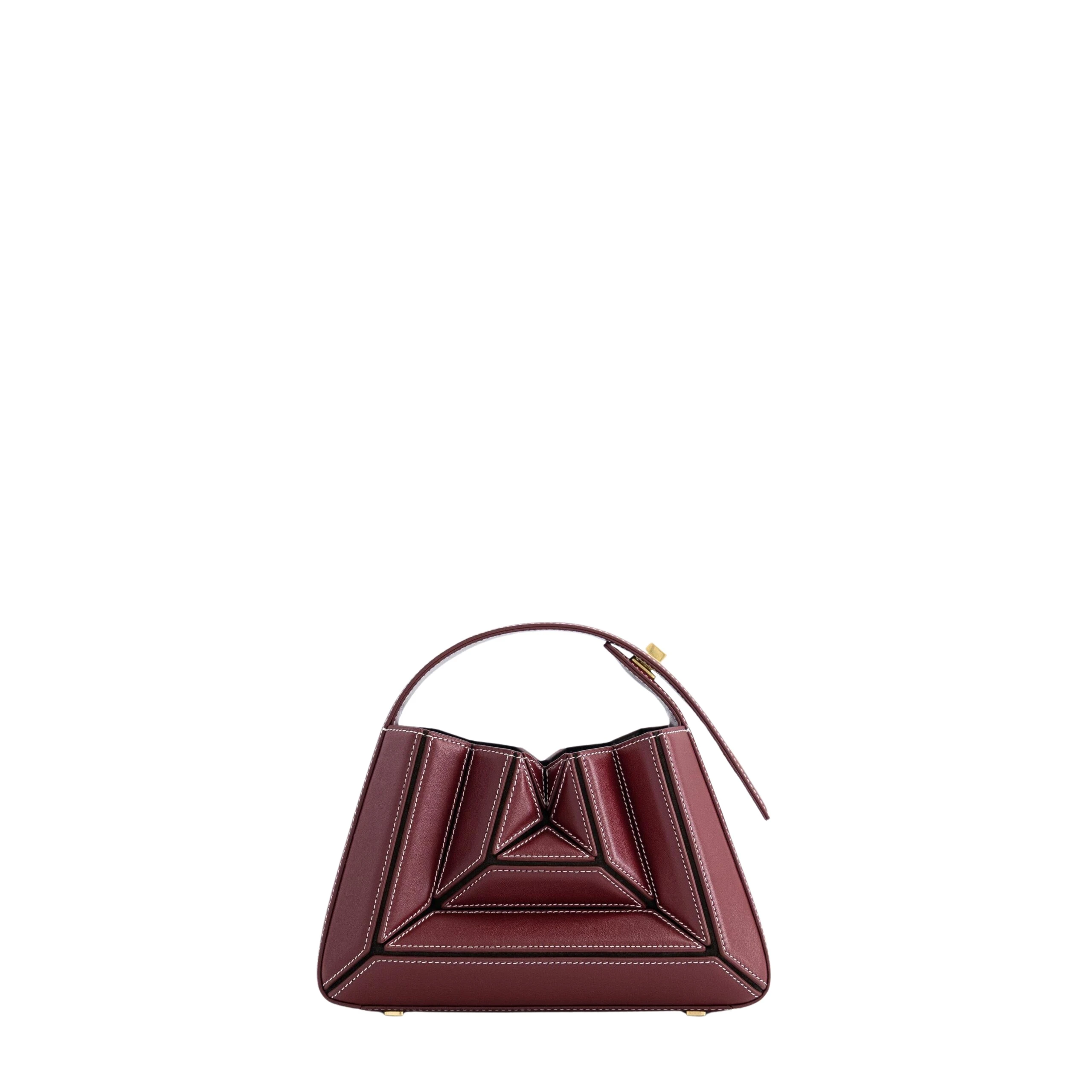 mlouye-Sera-Mia-Bordeaux-Bags-scaled61645_nobg Mlouye Sera Mia - Bordeaux Bag a Architectural Leather Handbag in Red at Luxury Handbags Luxury