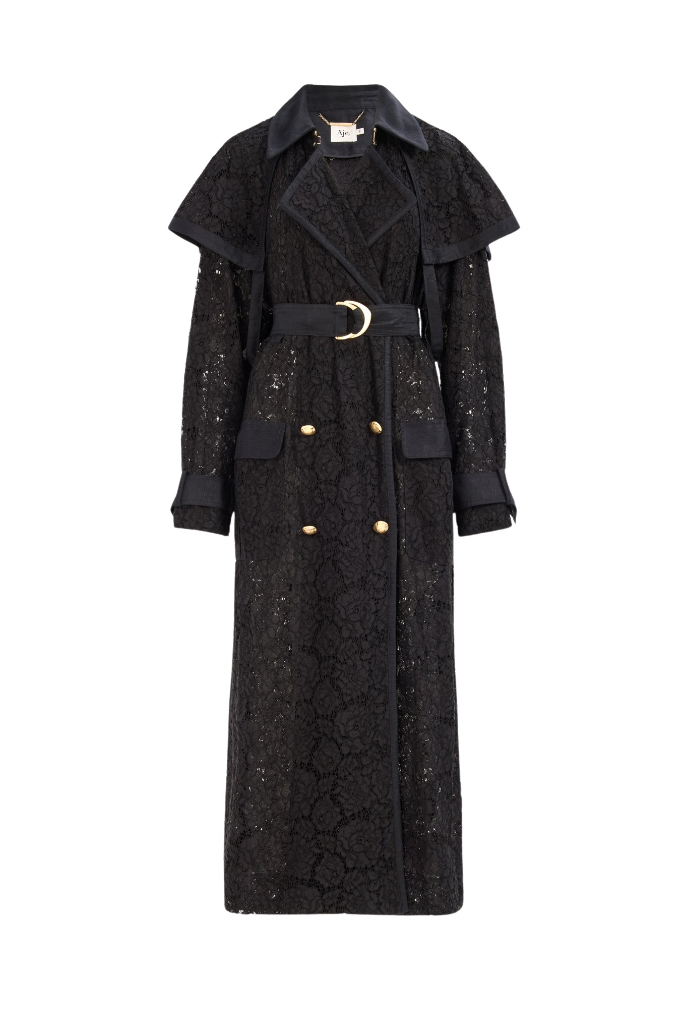 Aje-aus-Coats-Mystic-Lace-Trench86307_nobg Aje Black Coats