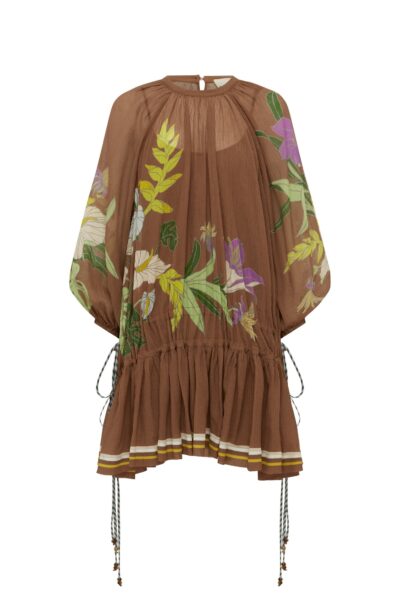 Alemais Alfie Ruched Mini Dress  Sustainable Dresses with Alemais print -  Luxury Handbags Australian Designer