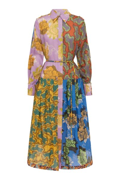 Alemais Arnie Spliced Shirtdress  Sustainable Dresses with Alemais print -  Luxury Handbags Australian Designer