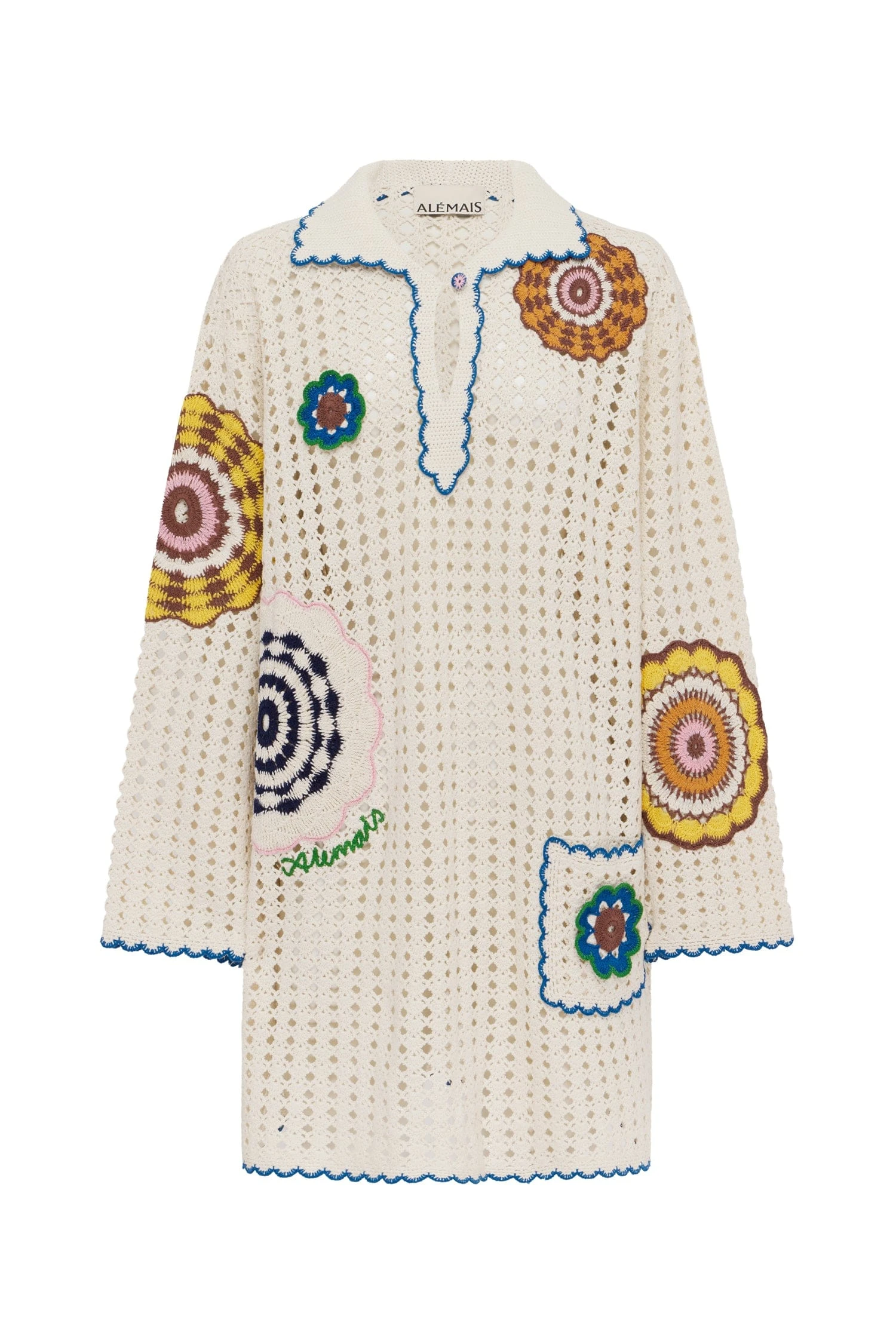 Elma Cream Mini Dress by Alemais - Dresses Alemais Elma Cream Mini Dress Sustainable Dresses with Alemais print - Luxury Handbags Australian Designer
