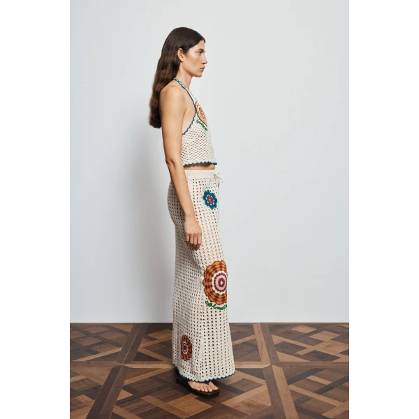 Alemais Elma Cream Skirt  Sustainable Skirts with Alemais print -  Luxury Handbags Australian Designer