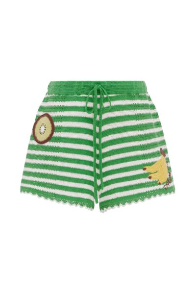 Alemais Sundae Green Short  Sustainable Shorts with Alemais print -  Luxury Handbags Australian Designer