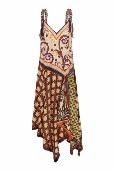 Alemais Wilson Silk Midi Dress  Sustainable Dresses with Alemais print -  Luxury Handbags Australian Designer