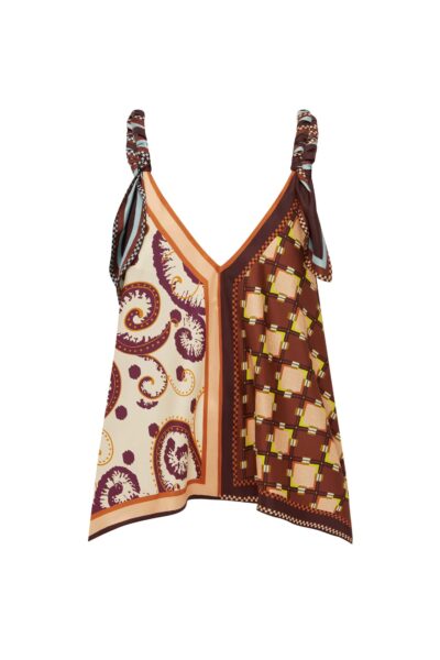 Alemais Wilson Silk Top  Sustainable Tops with Alemais print -  Luxury Handbags Australian Designer