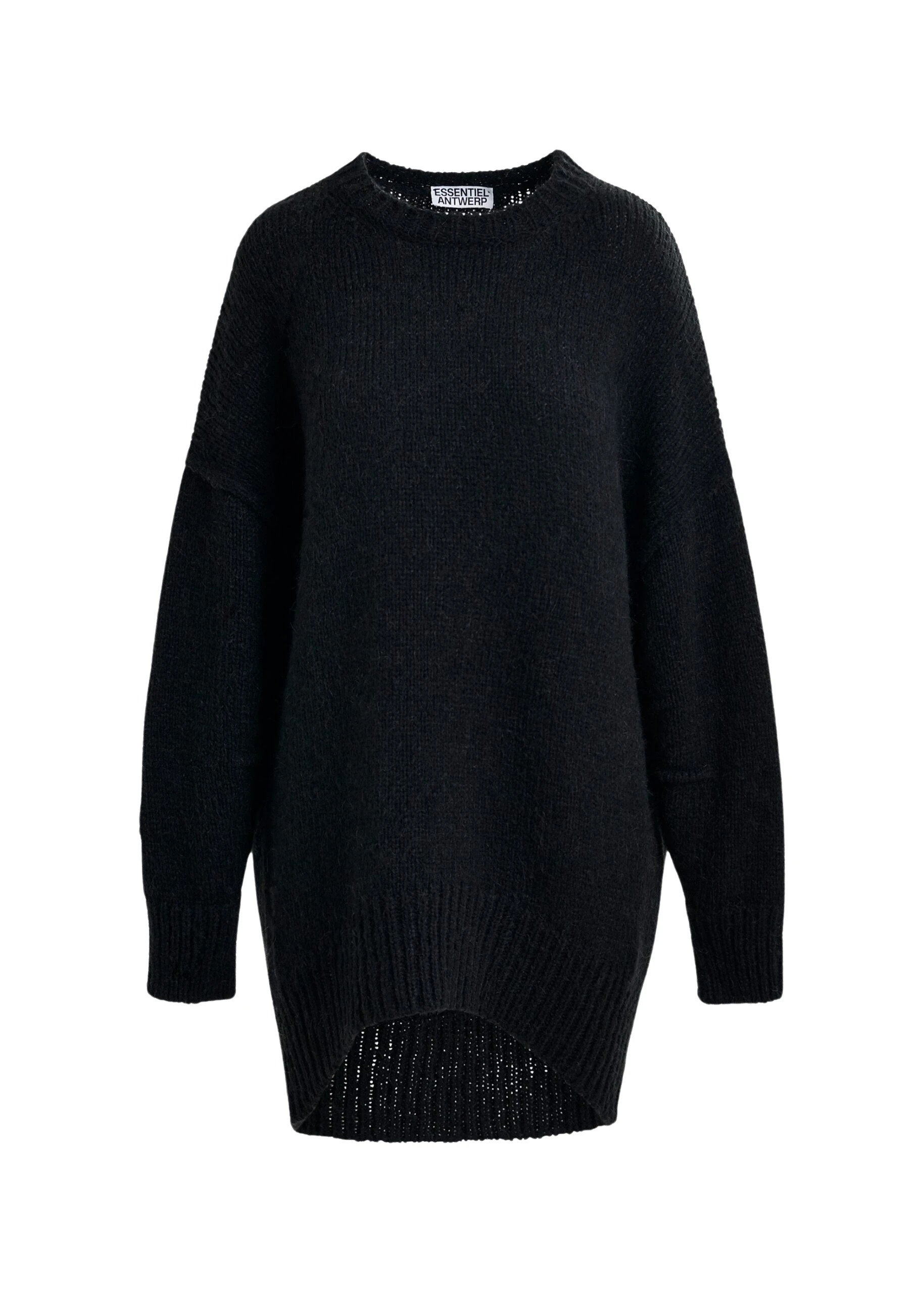 Black-knit-mini-dress-with-ruffle-detail-Essentiel-Antwerp-Dresses-scaled55442_nobg Essentiel Antwerp Black knit mini dress with ruffle detail - Essentiel Antwerp Dresses - Colorful Belgian Design - Shop at Luxury Shoes