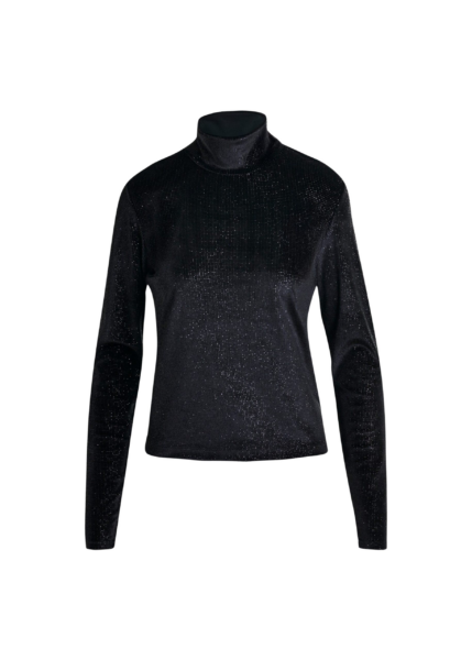 Essentiel Antwerp Black stretch-jersey turtleneck top - Essentiel Antwerp Tops - Colorful Belgian Design - Shop at Luxury Shoes 