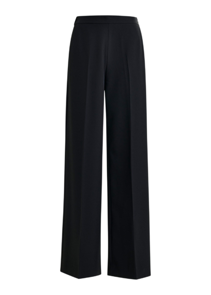 Essentiel Antwerp Black wide-leg pants with pressed crease - Essentiel Antwerp Pants - Colorful Belgian Design - Shop at Luxury Shoes 