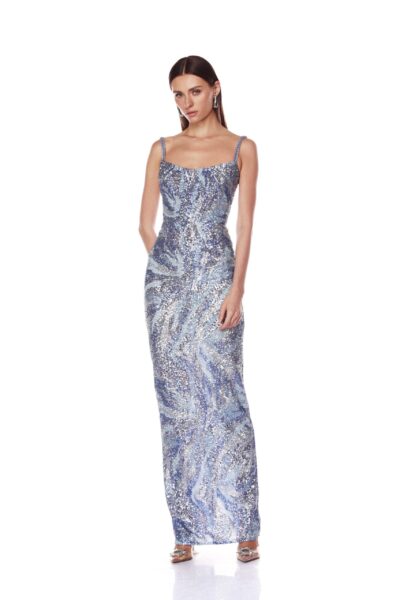 Bronx and Banco Dresses - Bronx and Banco Sequin Evening Dress - Natalie De'Banco Design - Shop at Luxury Shoes 
