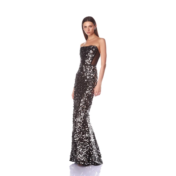 Bronx and Banco Dresses - Bronx and Banco Sequin Evening Dress - Natalie De'Banco Design - Shop at Luxury Shoes 