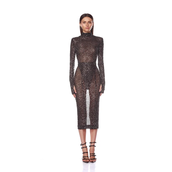Bronx and Banco Bodysuit - Bronx and Banco Sequin Evening Dress - Natalie De'Banco Design - Shop at Luxury Shoes 