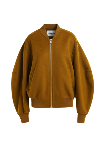 Essentiel Antwerp Brown oversized wool bomber jacket - Essentiel Antwerp Jackets - Colorful Belgian Design - Shop at Luxury Shoes 
