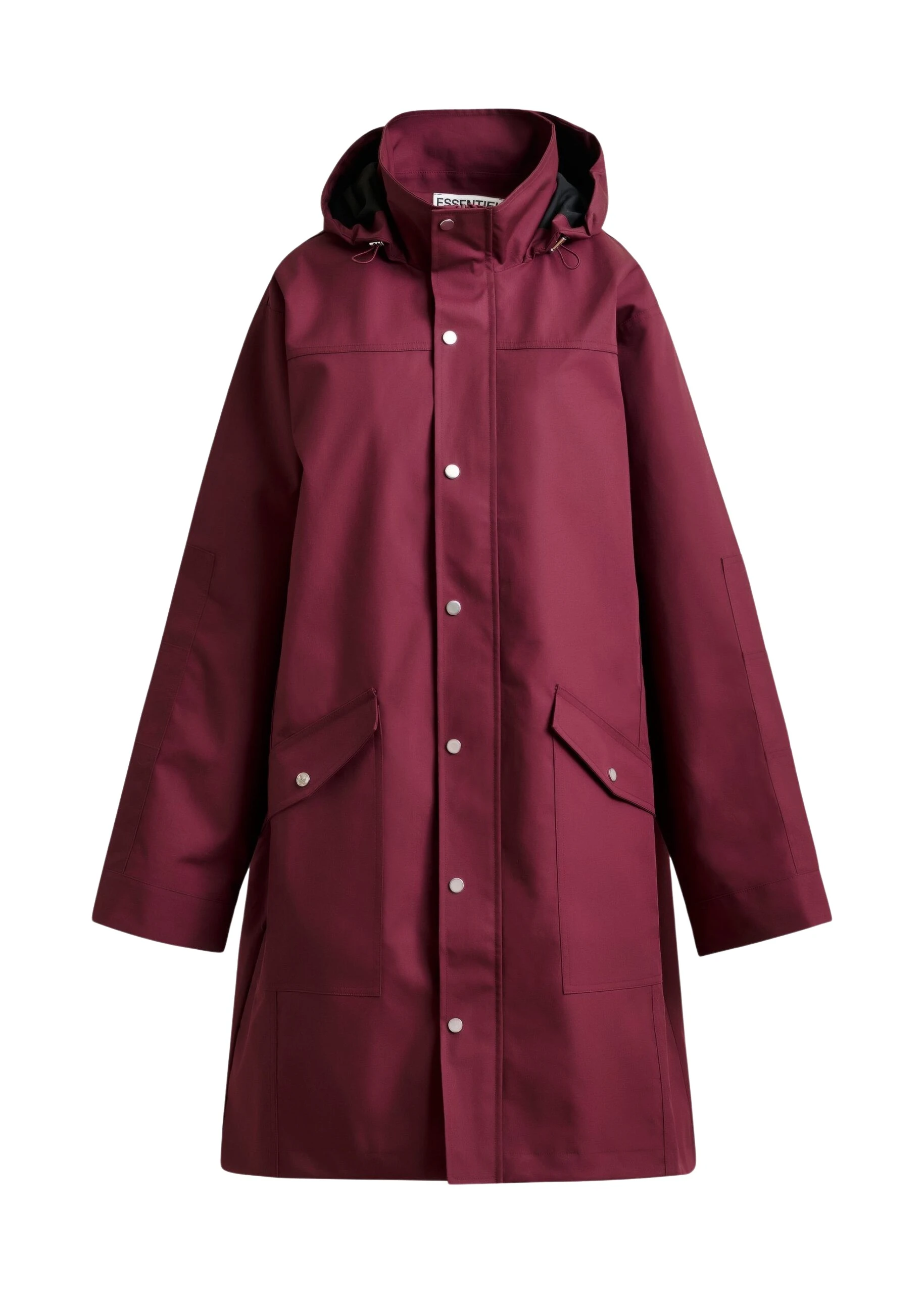 Burgundy-hooded-raincoat-Essentiel-Antwerp-Coats-scaled89014_nobg Essentiel Antwerp Burgundy hooded raincoat - Essentiel Antwerp Coats - Colorful Belgian Design - Shop at Luxury Shoes