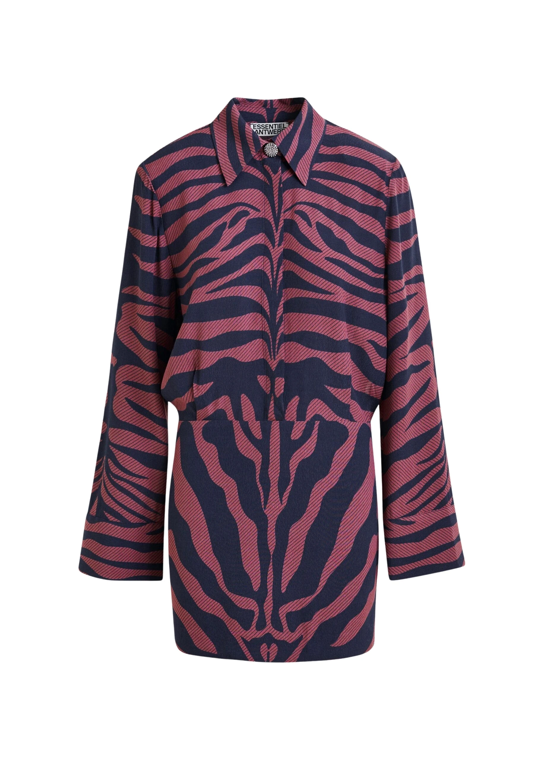 Dark-pink-and-navy-zebra-jacquard-mini-dress-Essentiel-Antwerp-Dresses-scaled12725_nobg Essentiel Antwerp Dark pink and navy zebra-jacquard mini dress - Essentiel Antwerp Dresses - Colorful Belgian Design - Shop at Luxury Shoes