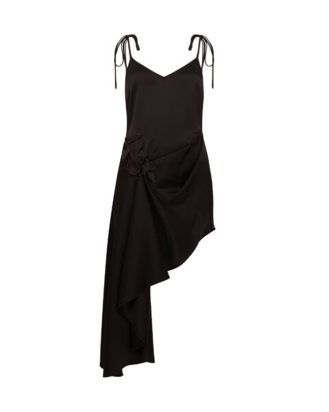 David Koma Lace Rose Satin Mini Dress