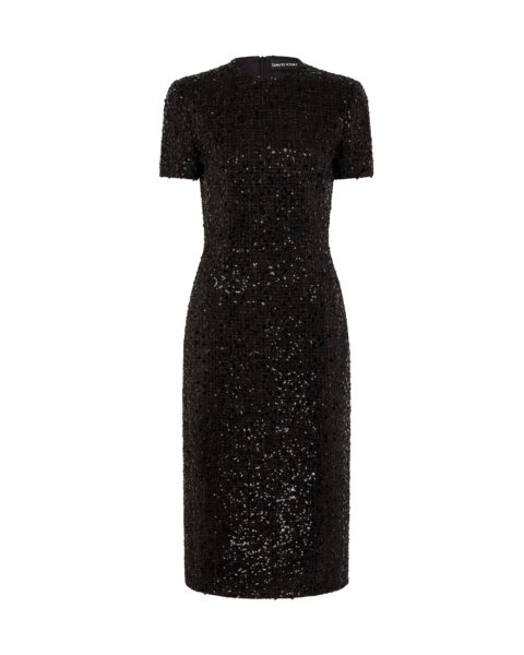 David Koma Sequin Boucle Midi Dress