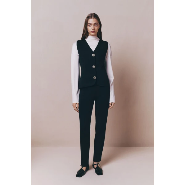 Destree Black merino wool vest - Destree - Graphic Parisian Fashion - Shop at Luxury Shoes 