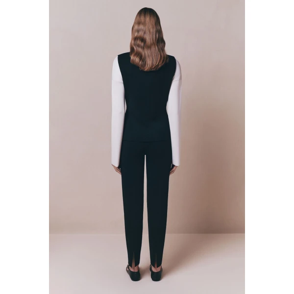 Destree Black merino wool vest - Destree - Graphic Parisian Fashion - Shop at Luxury Shoes 