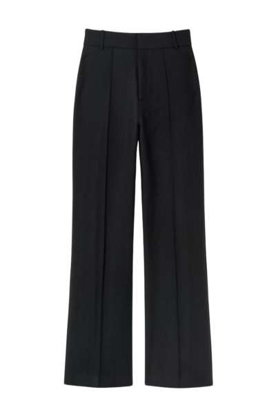 Destree Black stripe wool straight pants - Destree - Graphic Parisian Fashion - Shop at Luxury Shoes 
