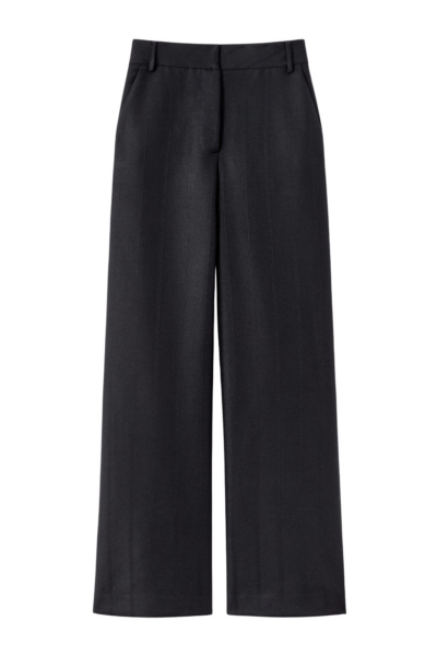 Destree Black wool wide-leg trousers - Destree - Graphic Parisian Fashion - Shop at Luxury Shoes 