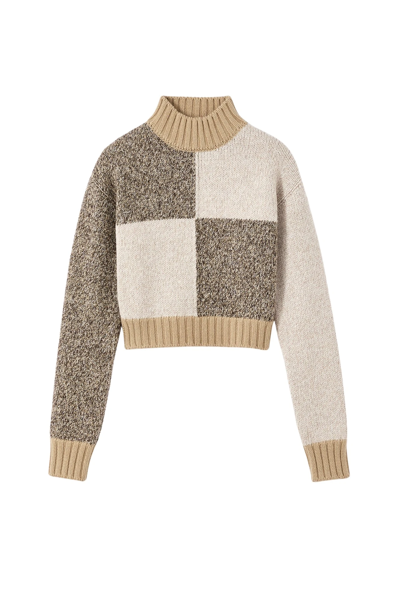 Destree-Patchwork-cropped-sweater-in-merino-wool-blend13240_nobg Destree Patchwork cropped sweater in merino wool blend - Destree - Graphic Parisian Fashion - Shop at Luxury Shoes