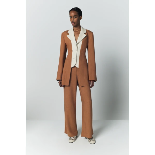 Destree Two-tone camel jacket with contrasting lapel - Destree - Graphic Parisian Fashion - Shop at Luxury Shoes 