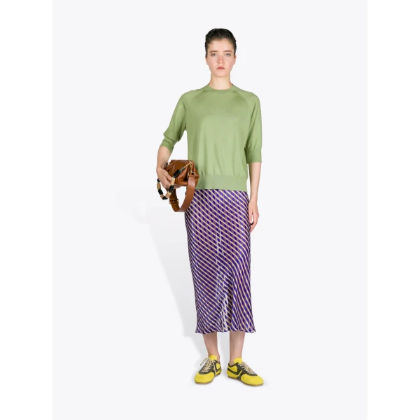 Dries Van Noten Devoré Midi Skirt - Dries Van Noten Skirts - Belgian Fashion Design - Shop at Luxury Shoes 