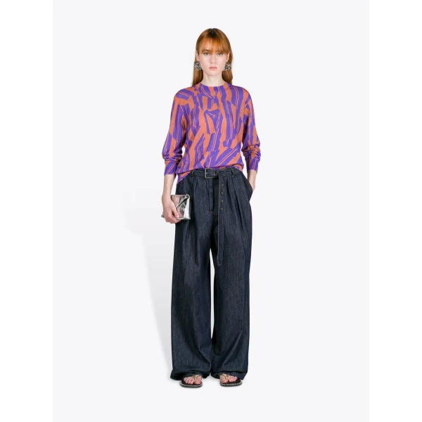 Dries Van Noten Printed Cotton Sweater - Dries Van Noten Knitwear - Belgian Fashion Design - Shop at Luxury Shoes 