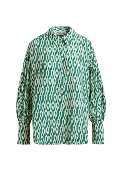 Essentiel Antwerp Green and beige printed shirt - Essentiel Antwerp Shirts - Colorful Belgian Design - Shop at Luxury Shoes 